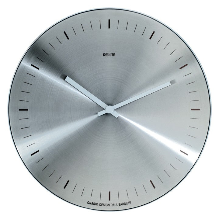 Rexite Orario Wall Clock Brushed Stainless Steel