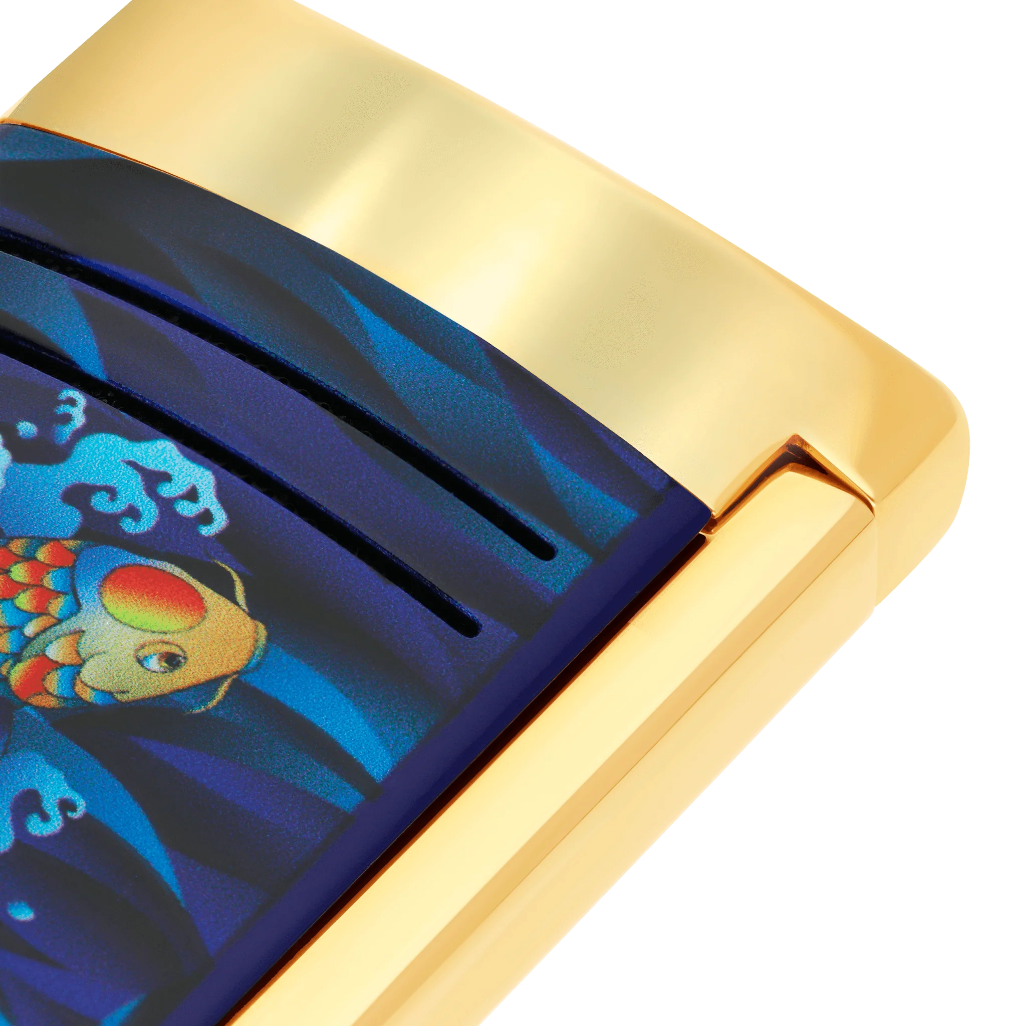 S.T. Dupont Maxijet Lacquered Lighter Blue Koi Fish