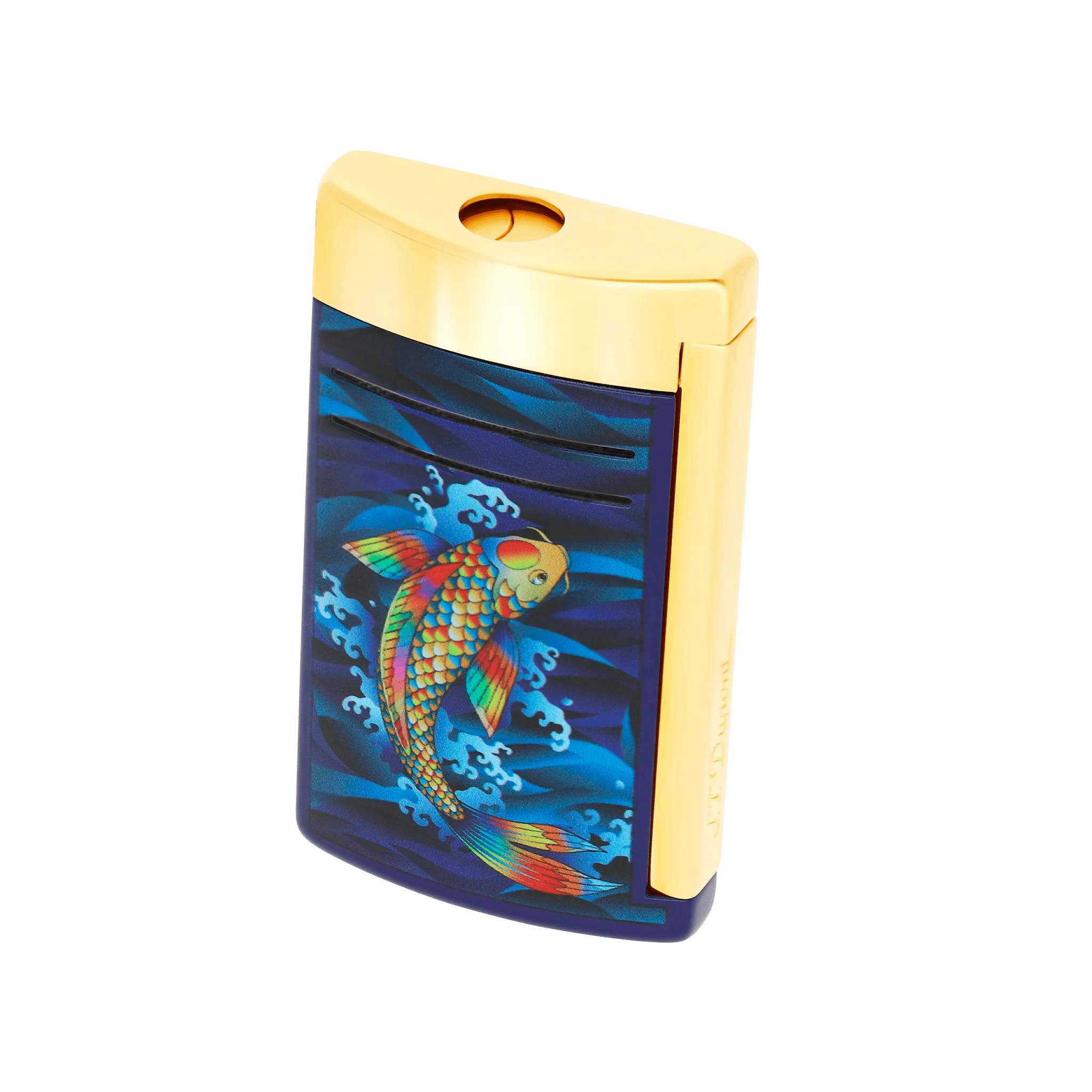 S.T. Dupont Maxijet Lacquered Lighter Blue Koi Fish