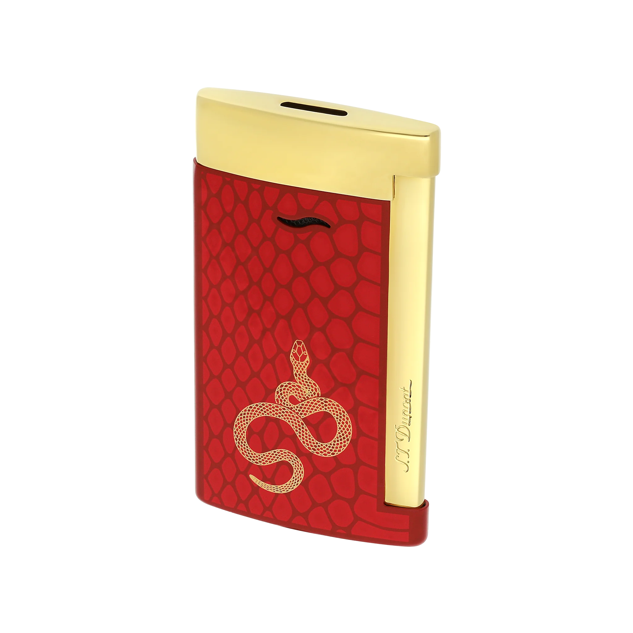 S.T. Dupont Slim 7 Lacquered Lighter Snake Red