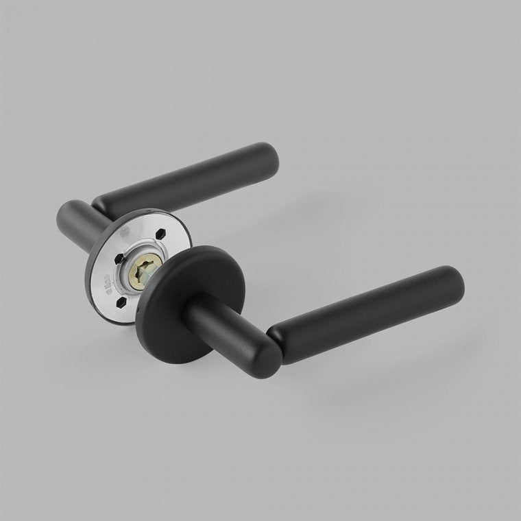 d line Pebble Door Handle Black