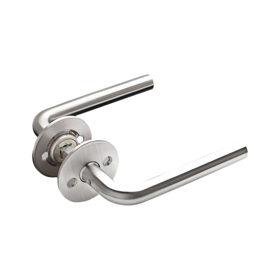 d line Door Lever Handle L Steel