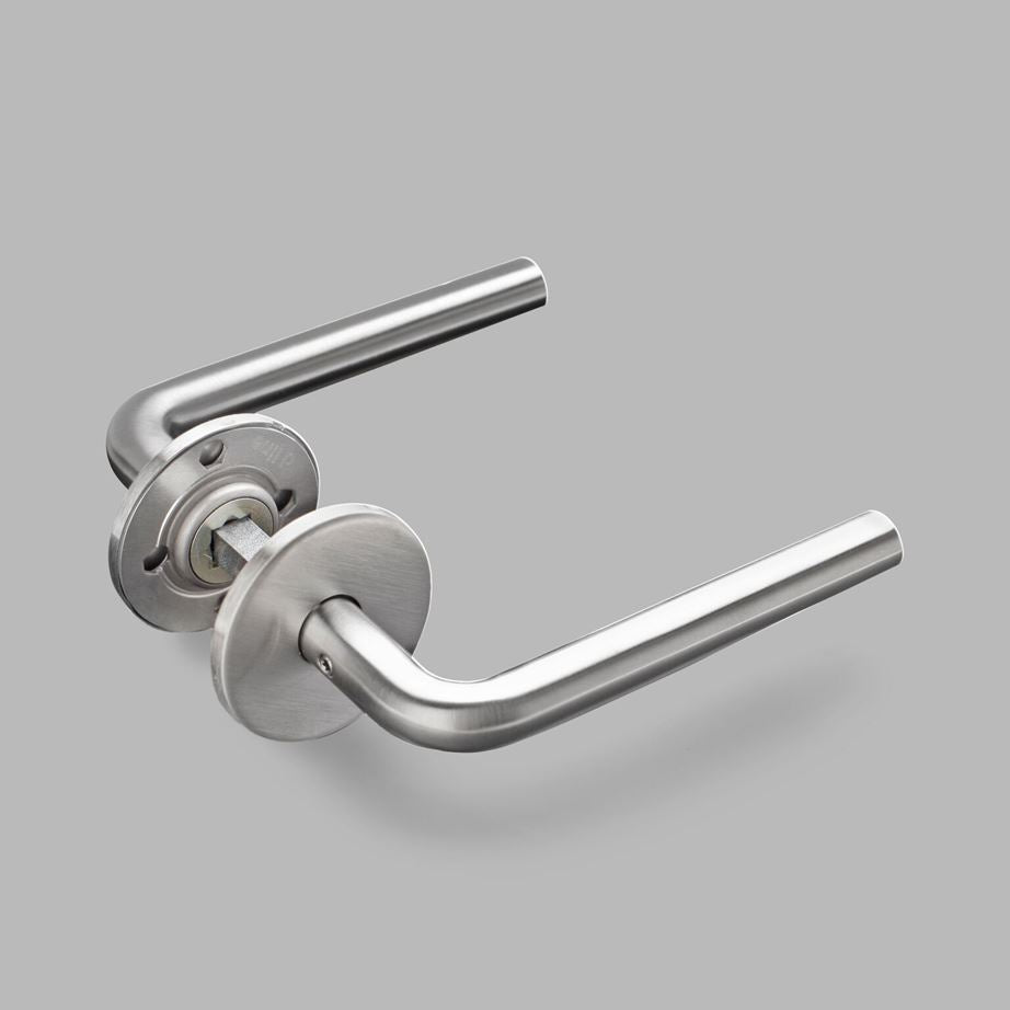 d line Door Lever Handle L Steel