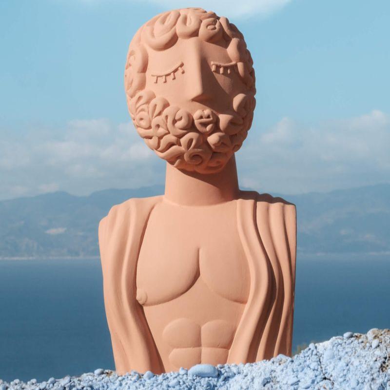 Seletti Graecia Terracotta Bust Man