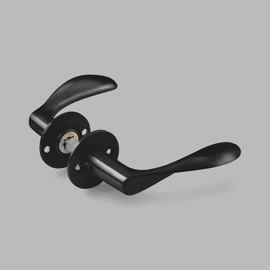 d line Lever Handle AJ111 Large Charcoal by Arne Jacobsen