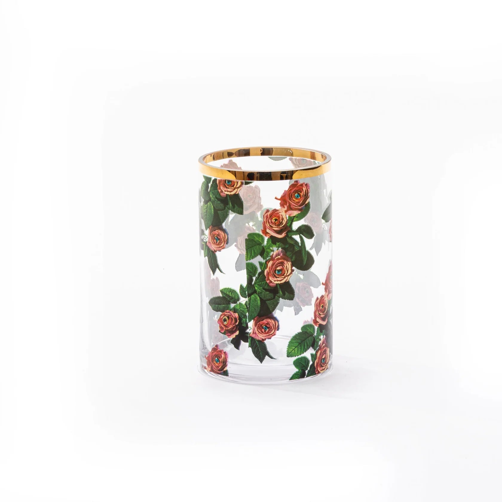 Seletti Glass Vase Roses Cylindrical Small