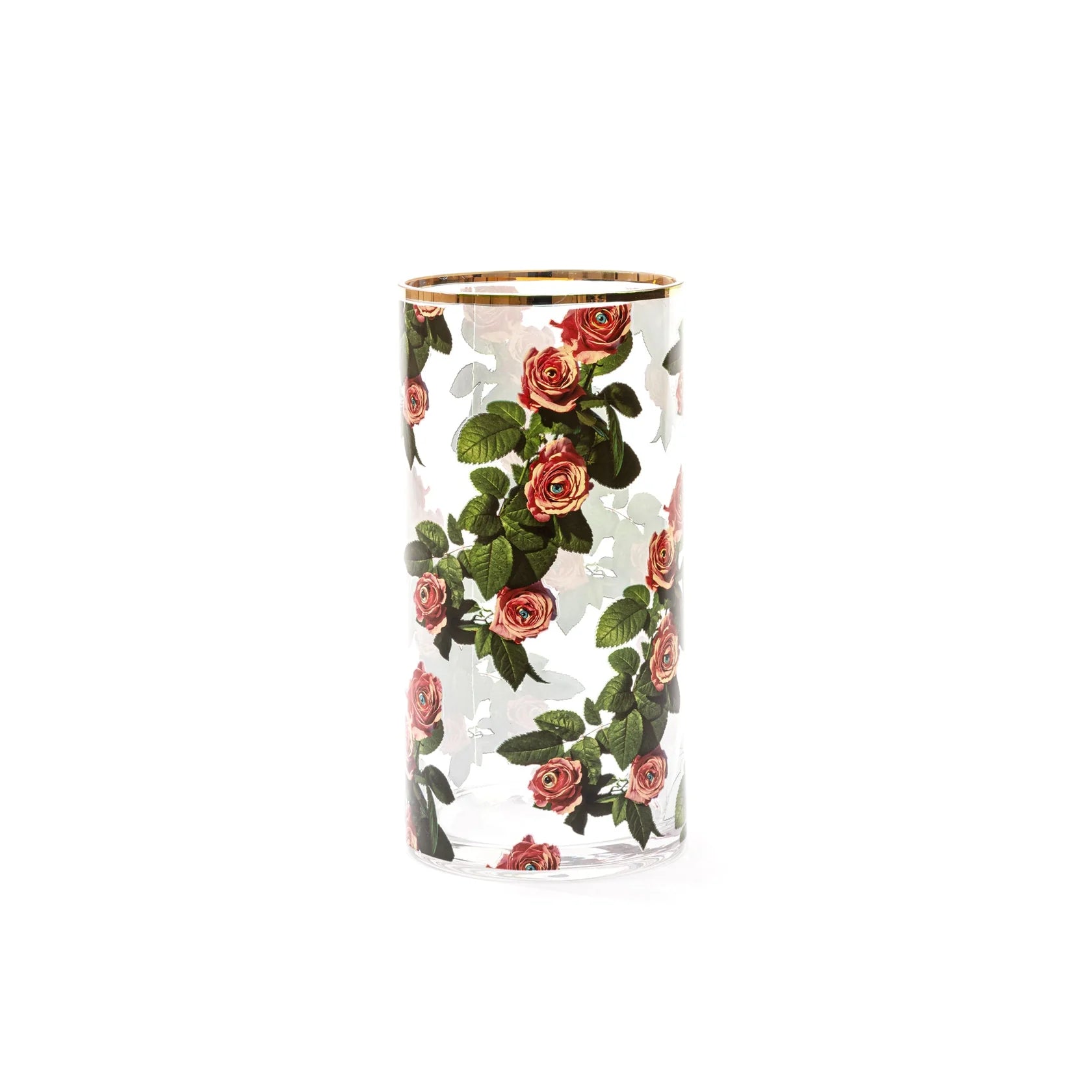 Seletti Glass Vase Roses Cylindrical Medium