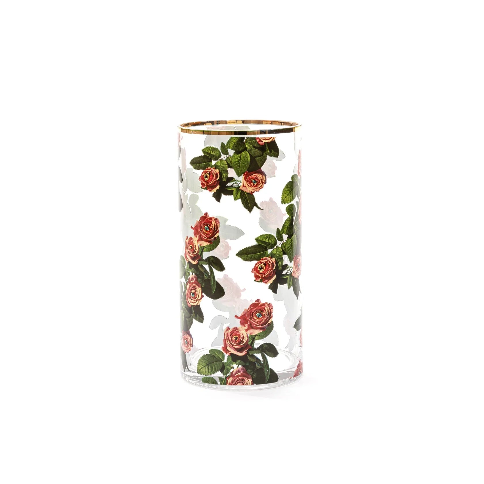 Seletti Glass Vase Roses Cylindrical Medium