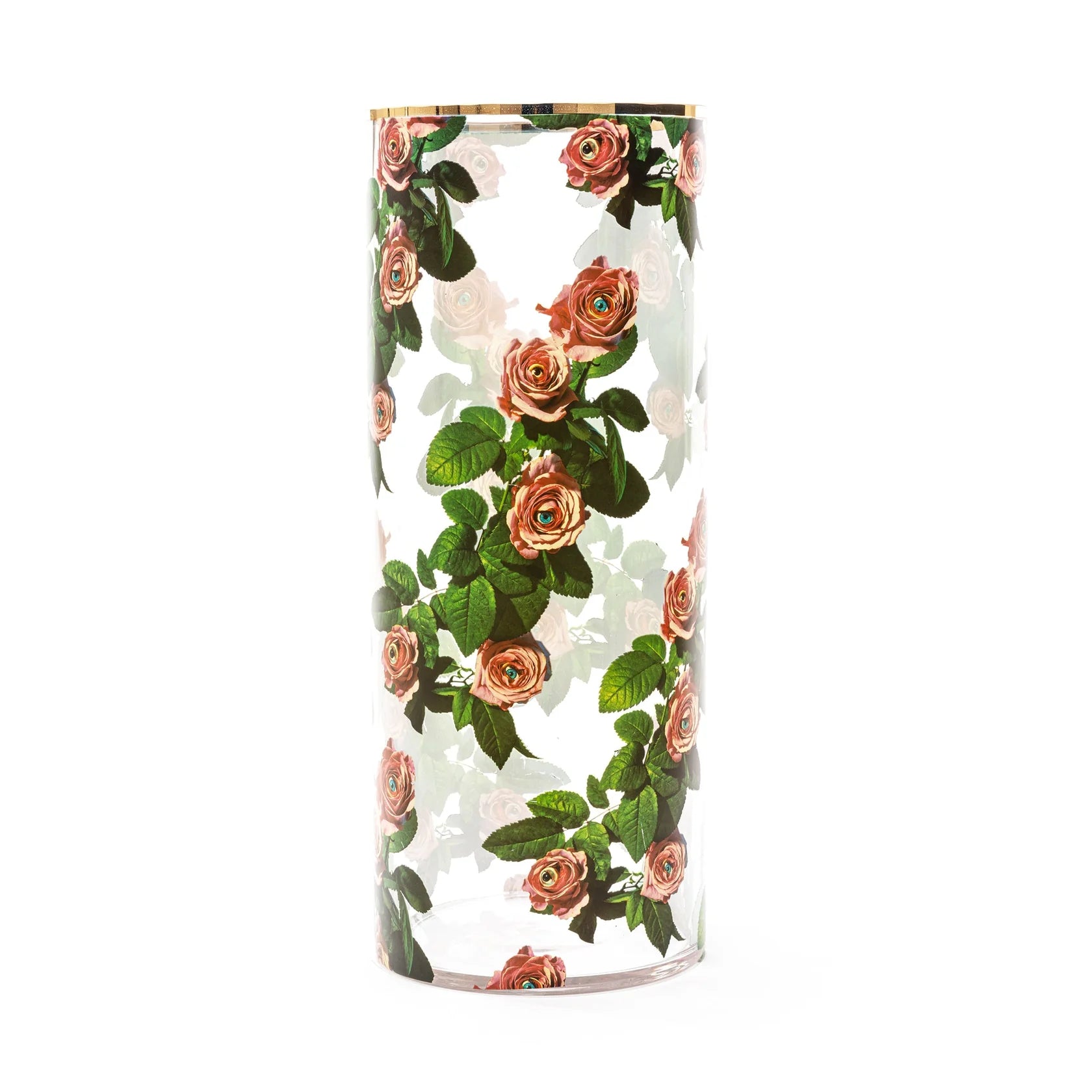 Seletti Glass Vase Roses Cylindrical Big