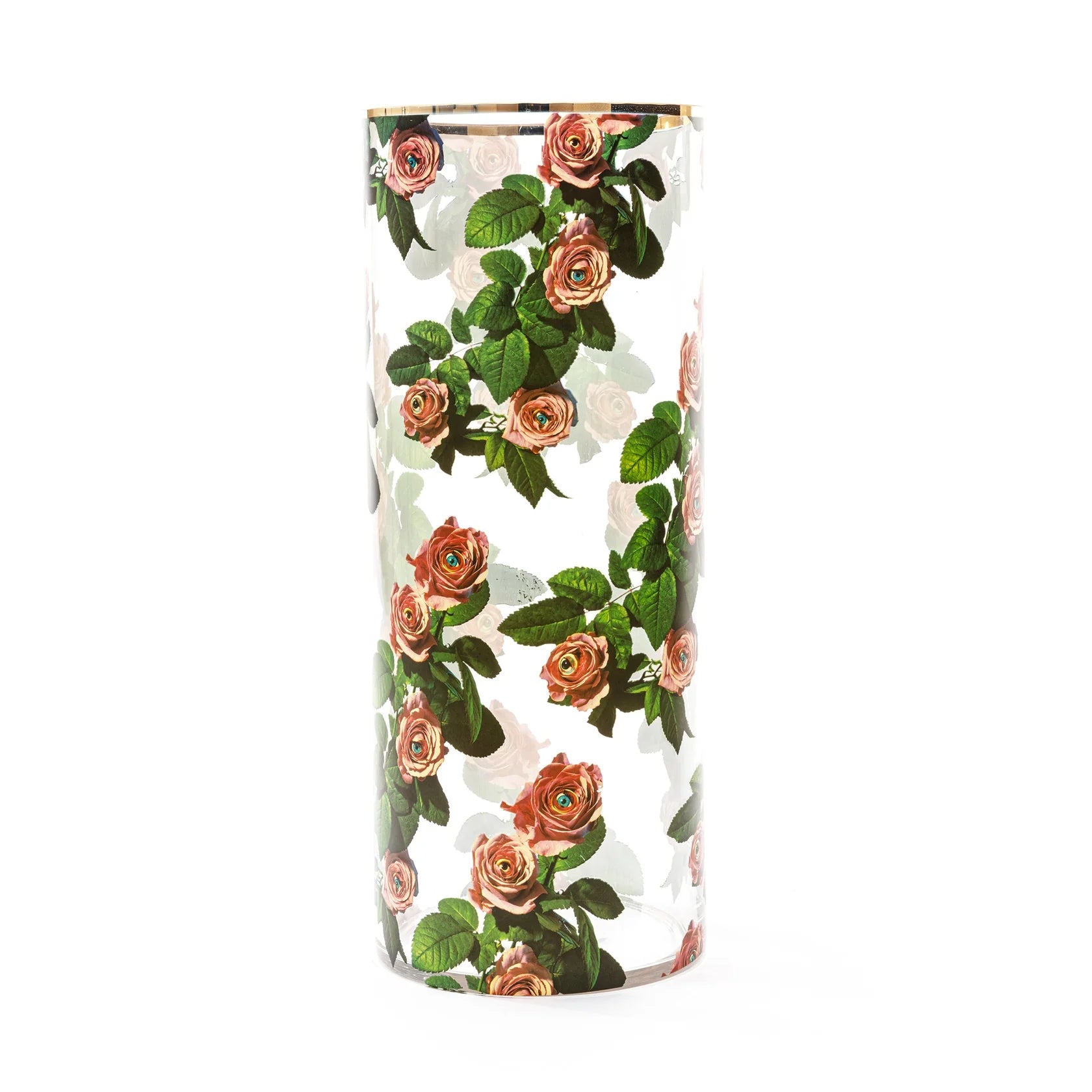 Seletti Glass Vase Roses Cylindrical Big