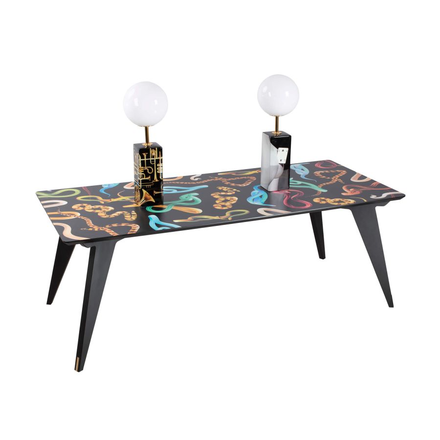 Seletti Rectangular Table Snakes on Wood Big