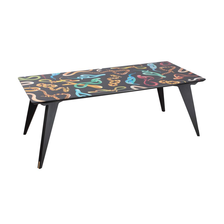 Seletti Rectangular Table Snakes on Wood Big