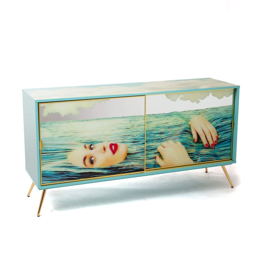 Seletti Mirror Cabinet Sliding Door Sea Girl