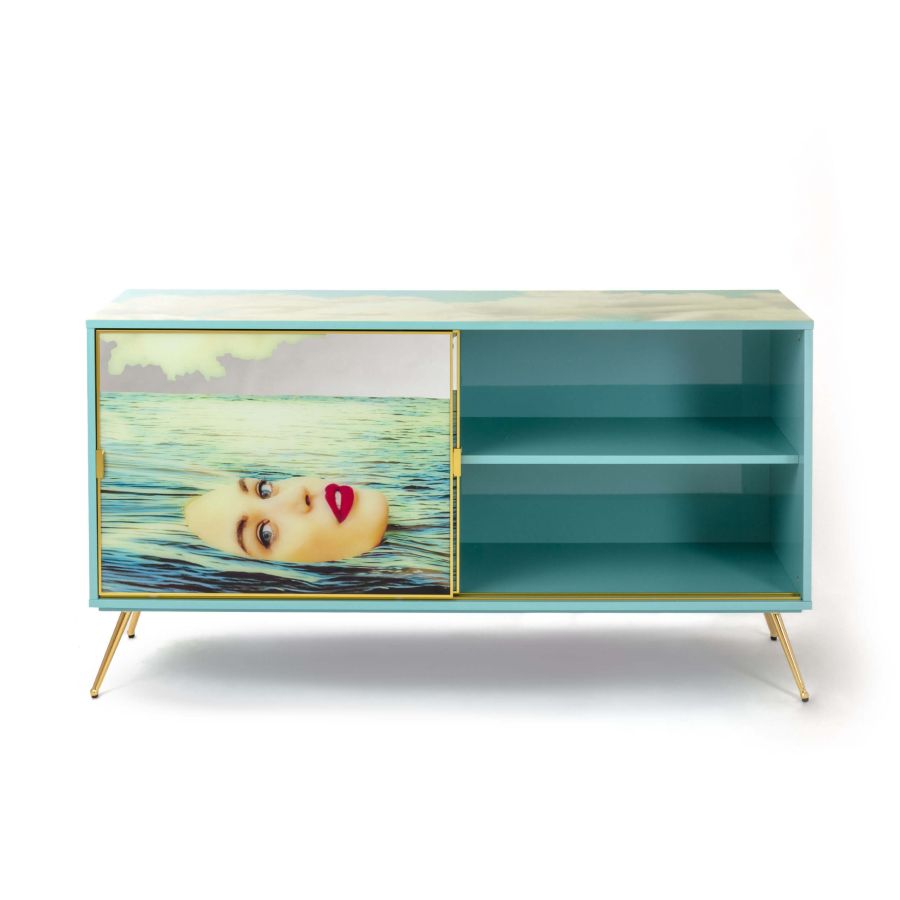 Seletti Mirror Cabinet Sliding Door Sea Girl