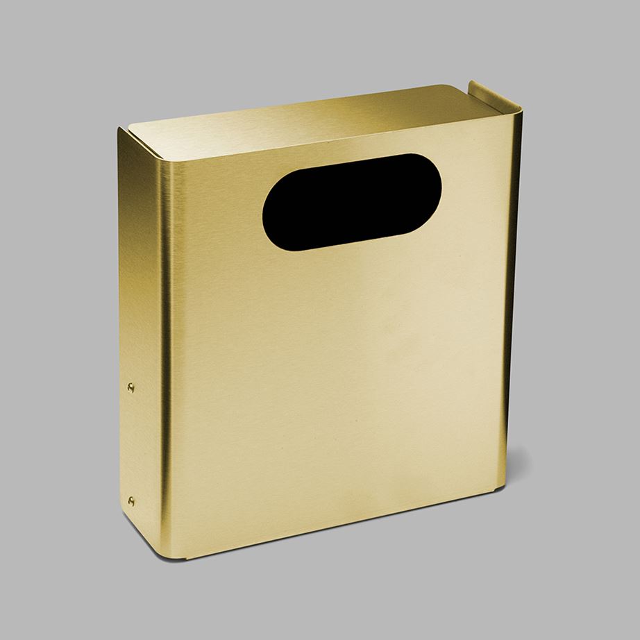 d Line Wall Waste Bin Oblong Hole Brass