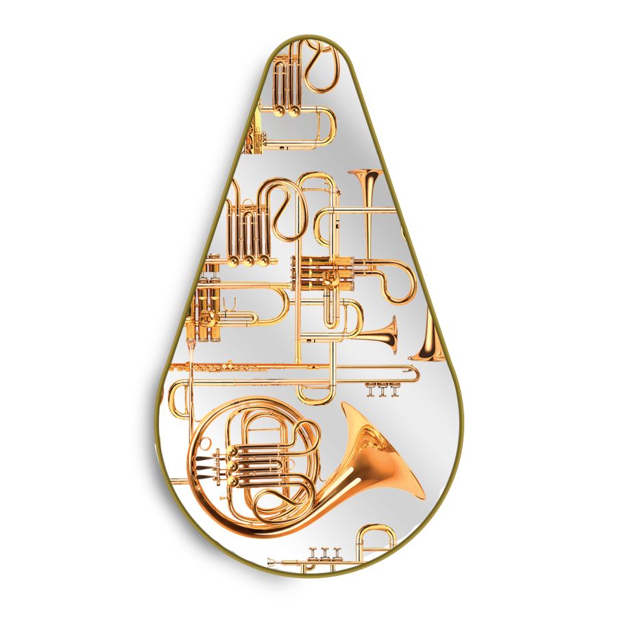 Seletti Mirror Gold Frame Pear Trumpets