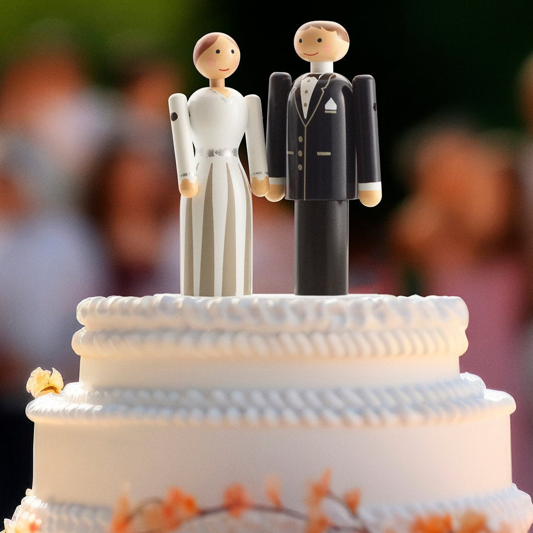 Kay Bojesen BRIDE & Groom w Platform Cake Topper 3pcs Mini