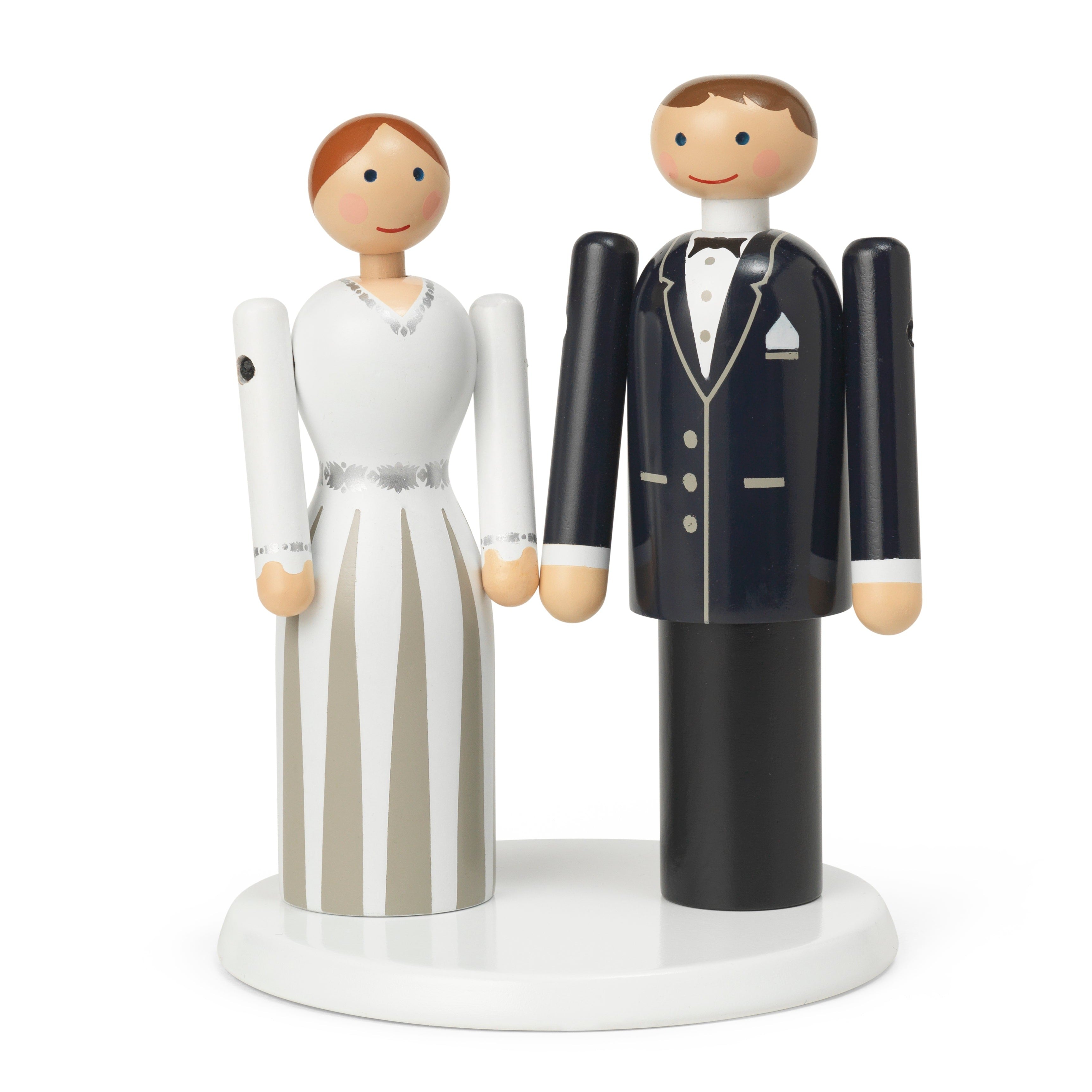 Kay Bojesen BRIDE & Groom w Platform Cake Topper 3pcs Mini