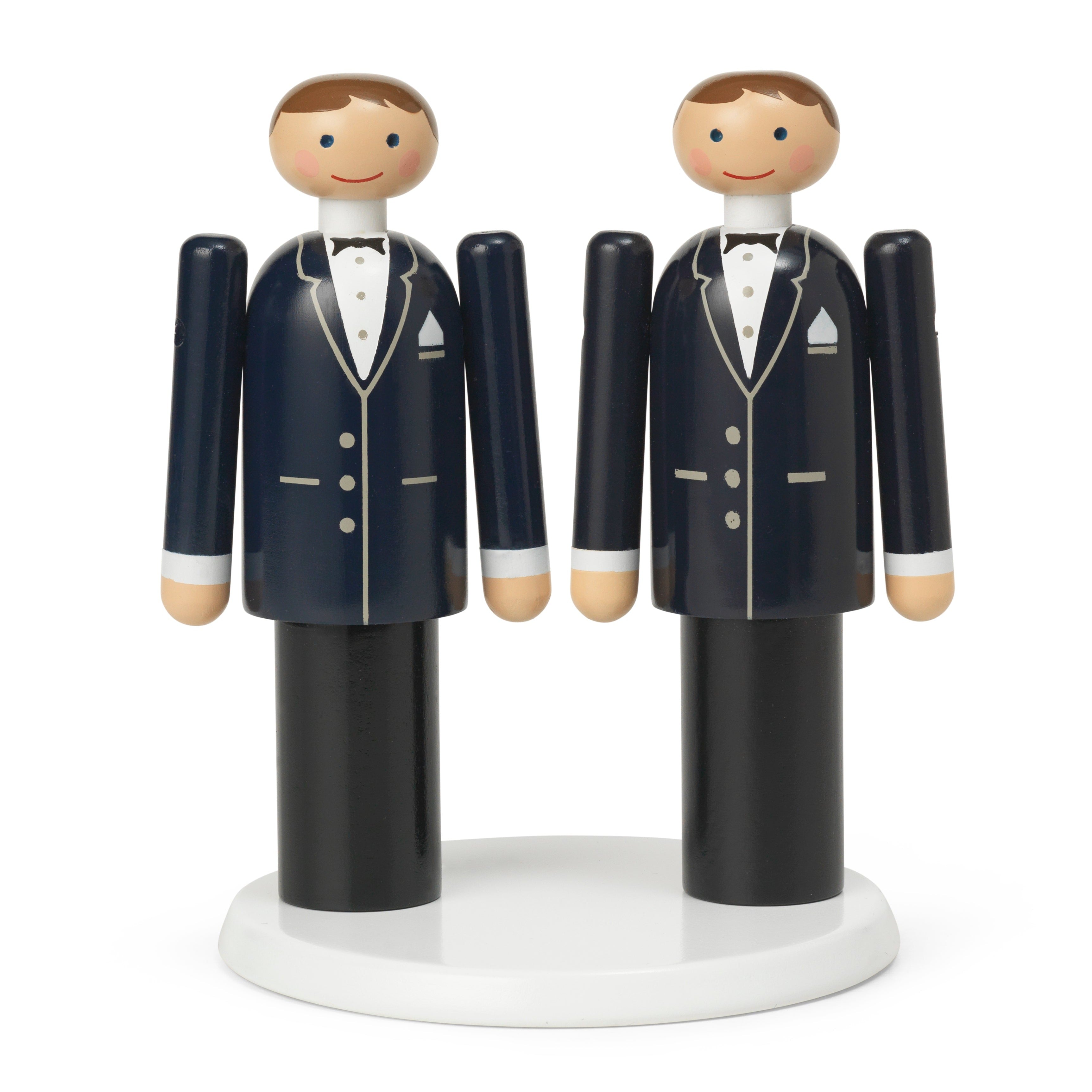 Kay Bojesen GROOM & GROOM w Platform Cake Topper 3pcs Mini