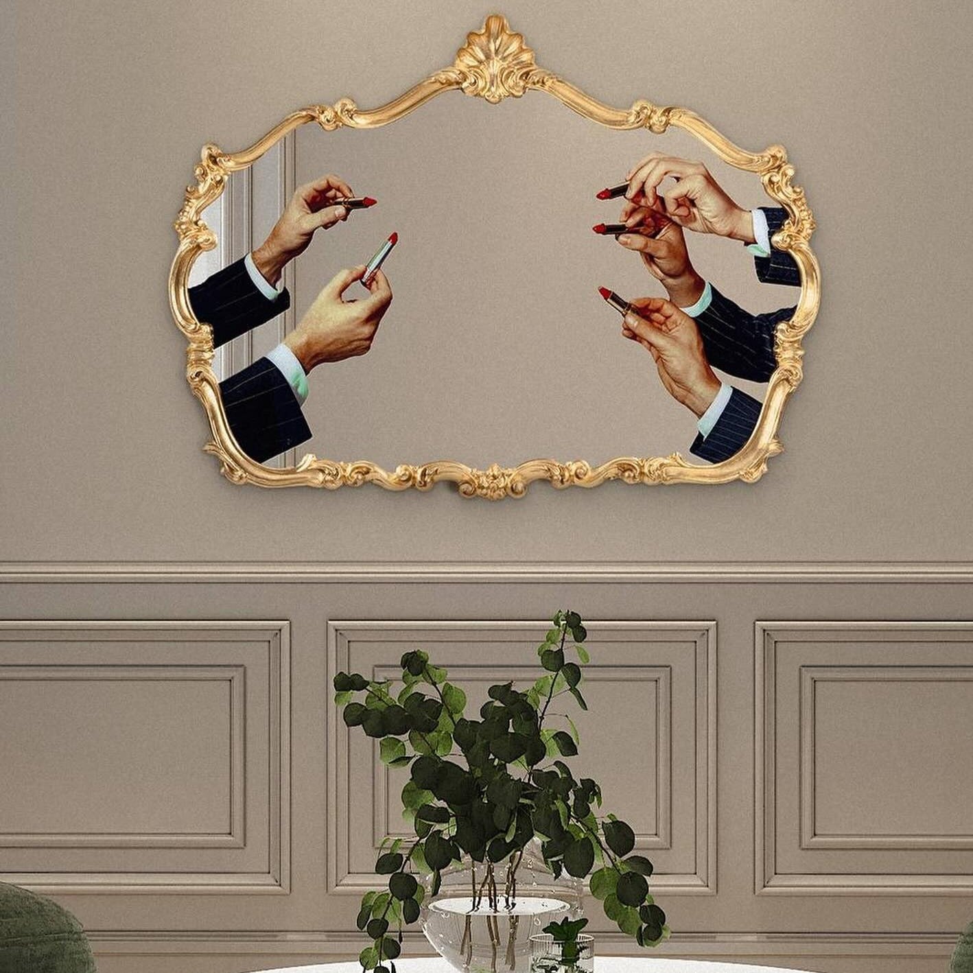 Seletti Baroque Lipstick Wall Mirror