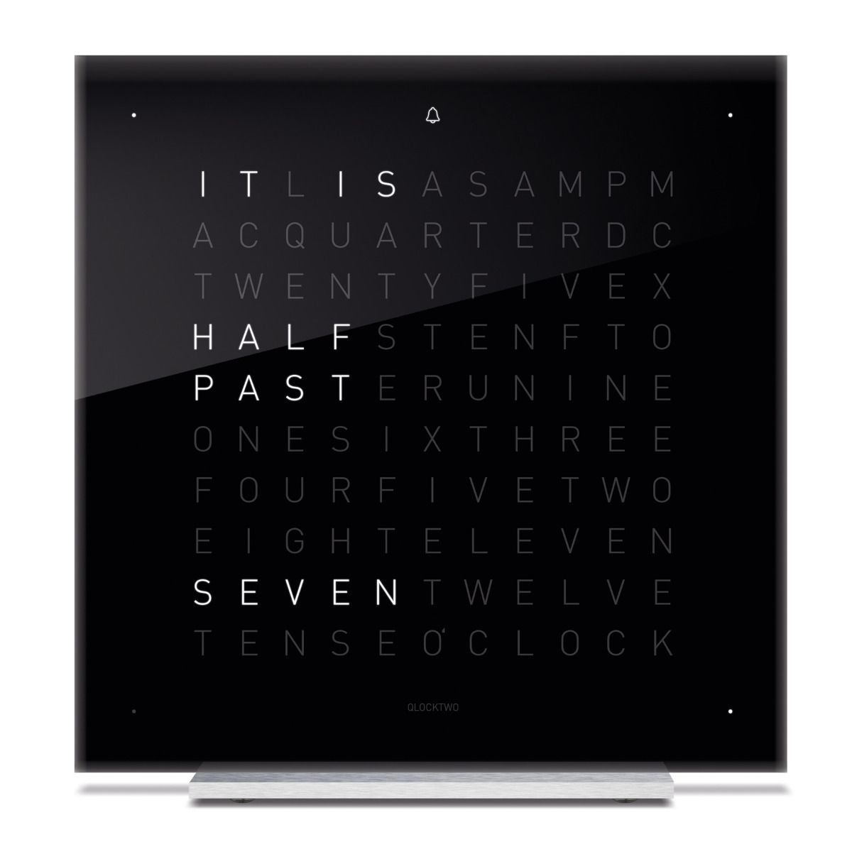 QLOCKTWO Earth 13.5 Aluminium Alarm Clock Black Ice Tea