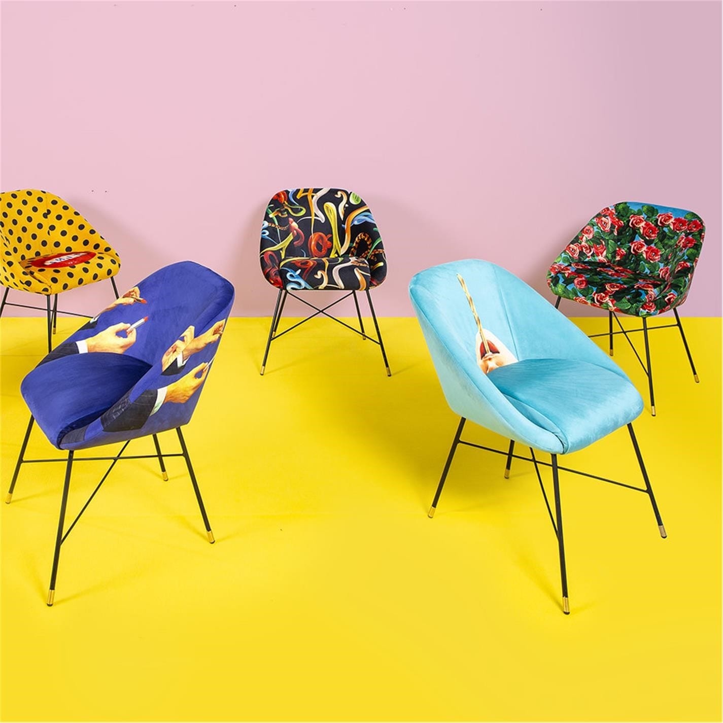 Seletti ToiletPaper Padded Chair Roses