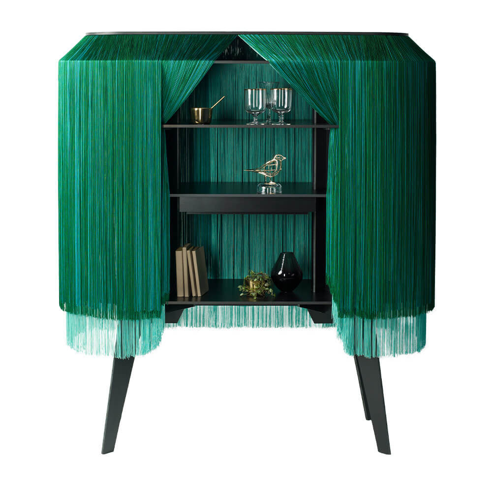 ibride Alpaga Malachite Fringe Cabinet