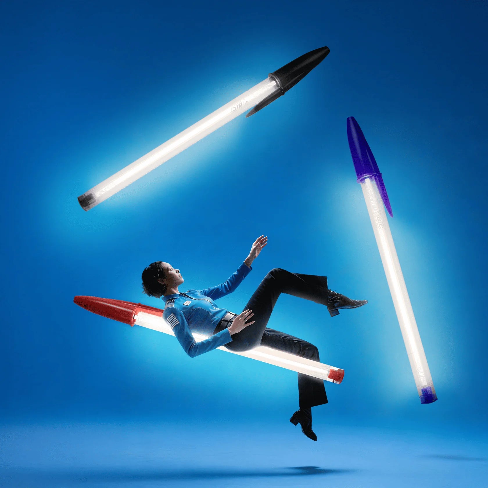 Seletti Bic Floor/Wall/Suspension Light Black