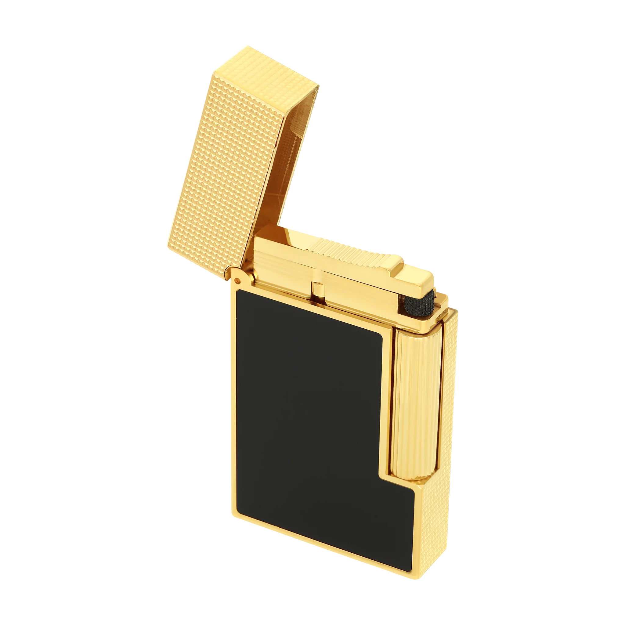 S.T. Dupont Ligne 2 Microdiamond Head Black Yellow Gold Lighter