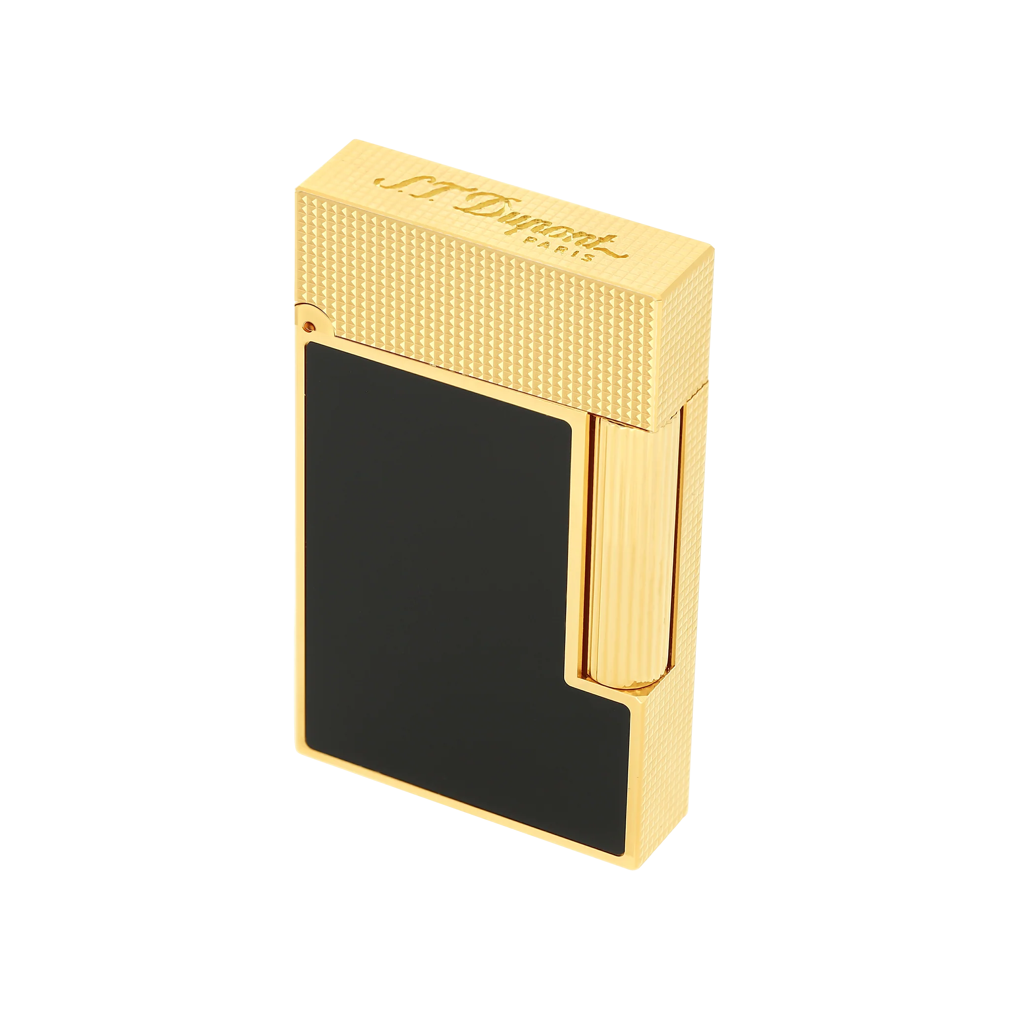 S.T. Dupont Ligne 2 Microdiamond Head Black Yellow Gold Lighter