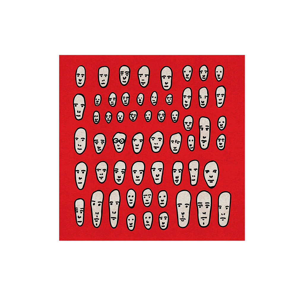 Qeeboo Faces on Red Rug by Andrea Branzi