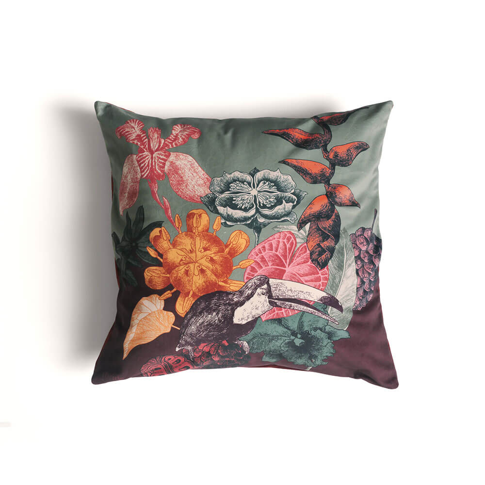 ibride Boucan Toucan Velvet Cushion 50cm