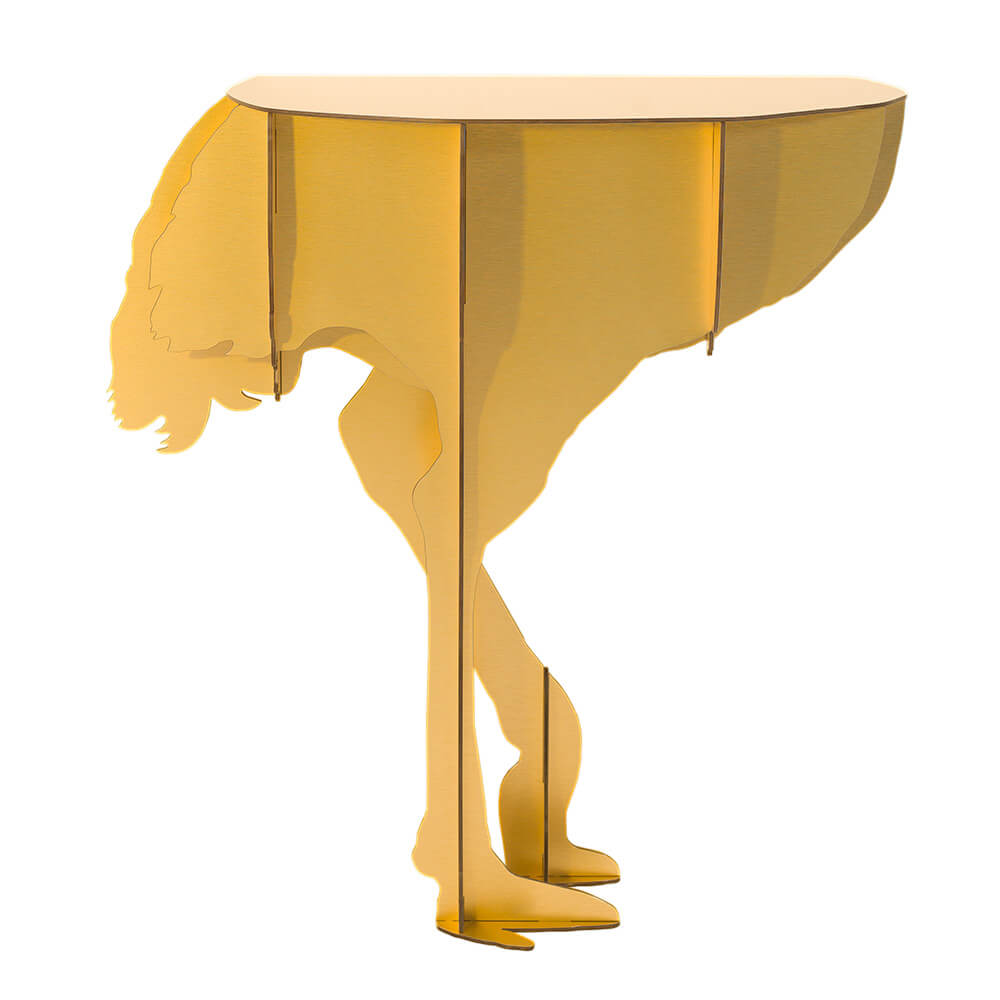 ibride Wall Console Table DIVA Ostrich Gold