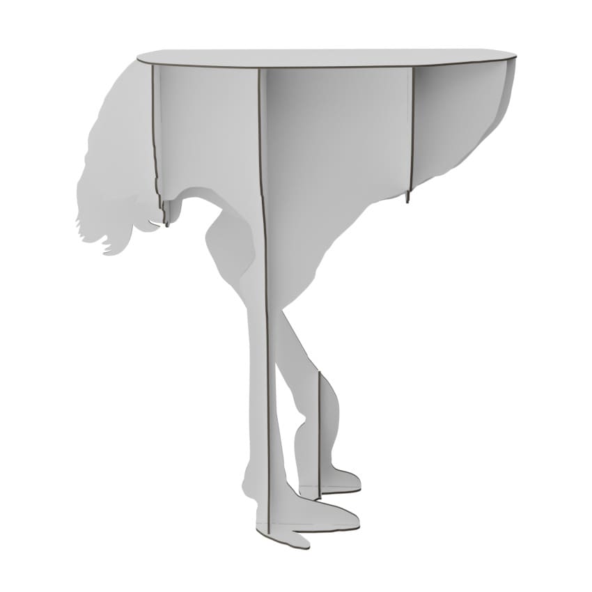 ibride Wall Console Table DIVA Ostrich