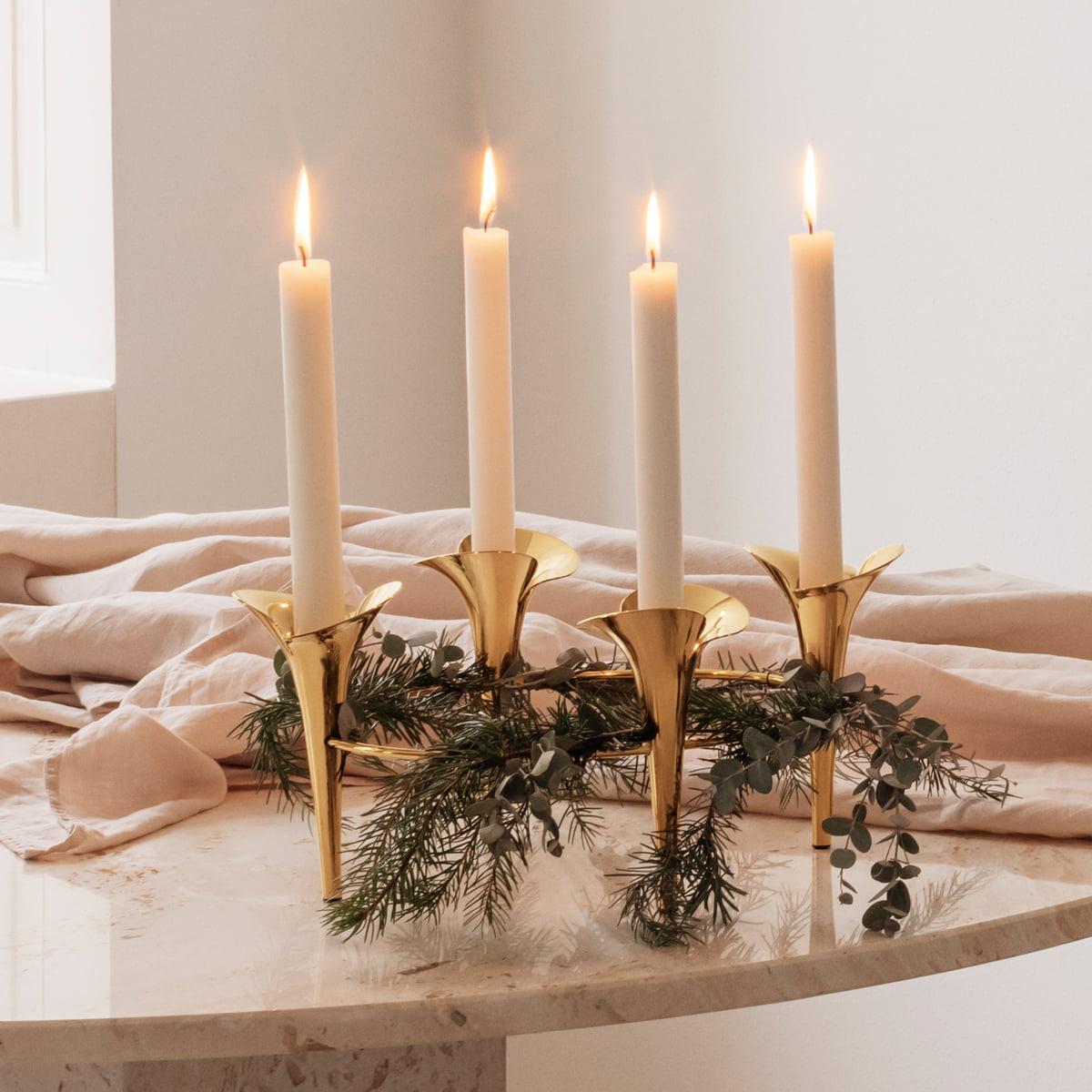 Georg Jensen BLOOM Taper Candleholder Gold