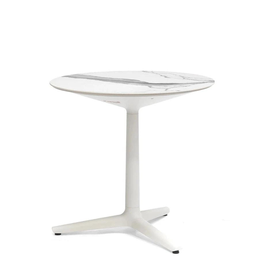 Kartell Multiplo Round Marble Cafe Table w 3 Spoke Base Outdoor