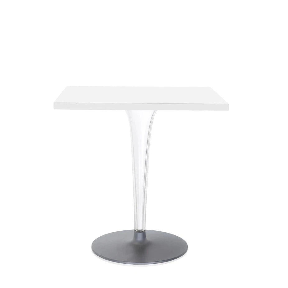 Kartell Top Top Square Cafe Table Clear Leg Round Base Outdoor