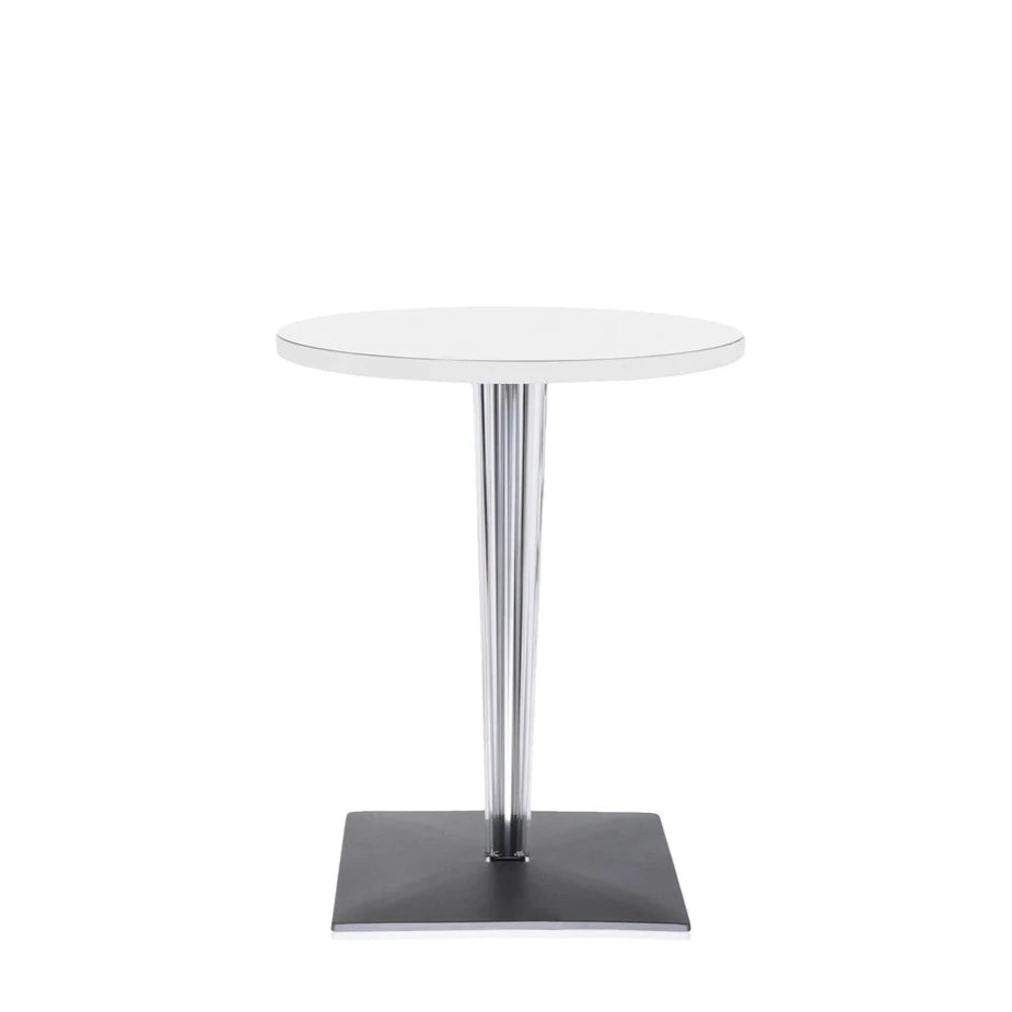 Kartell Top Top Round Cafe Table Pleated Leg w Square Base Outdoor