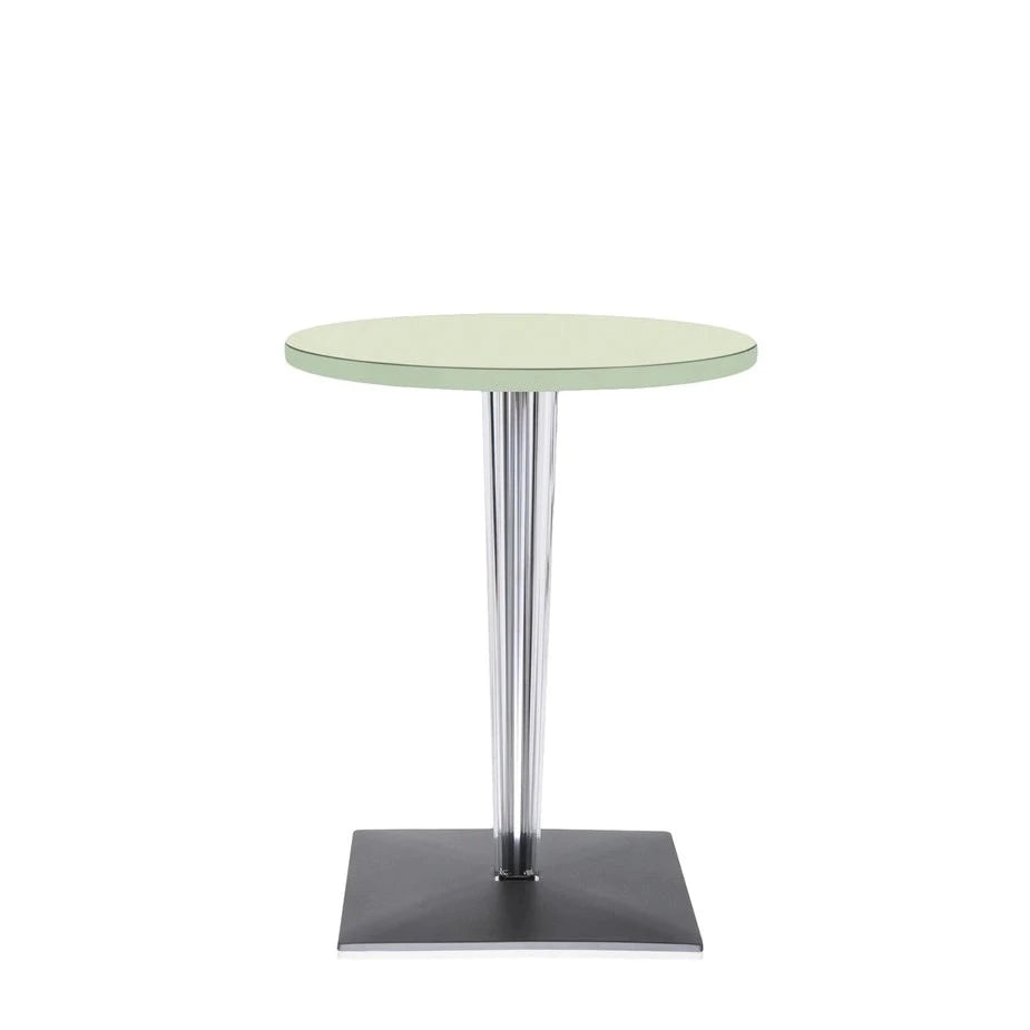 Kartell Top Top Round Cafe Table Pleated Leg w Square Base Outdoor