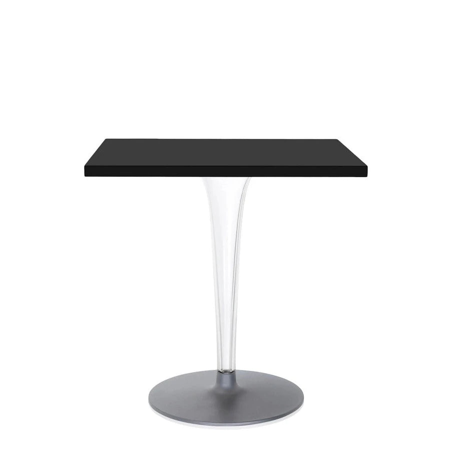 Kartell Top Top Square Cafe Table Clear Leg by Philippe Starck