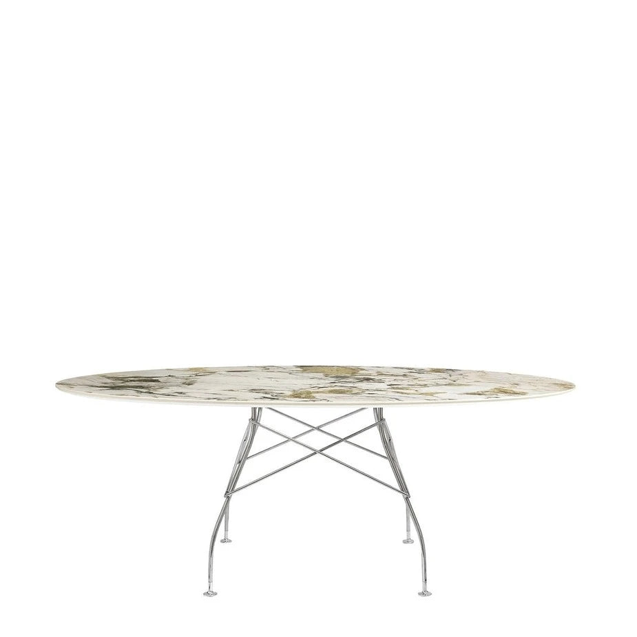 Kartell Glossy Oval Marble w Chrome Frame