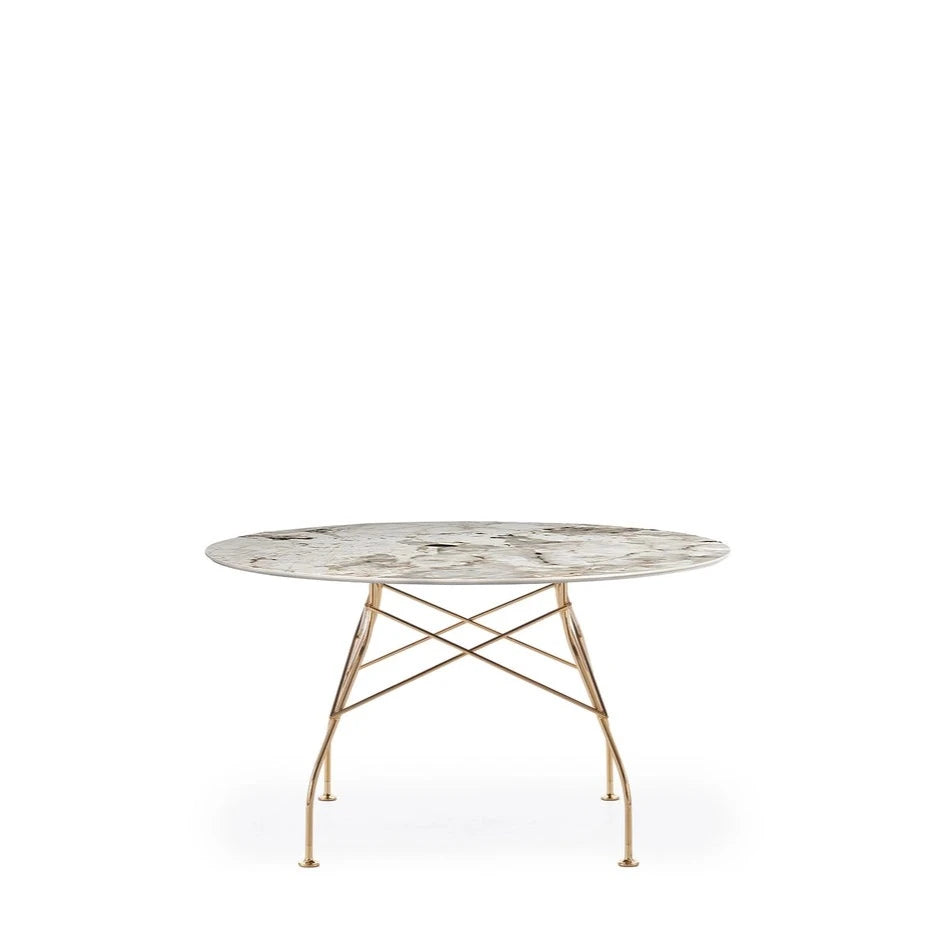 Kartell Glossy Round Marble w Gold Frame