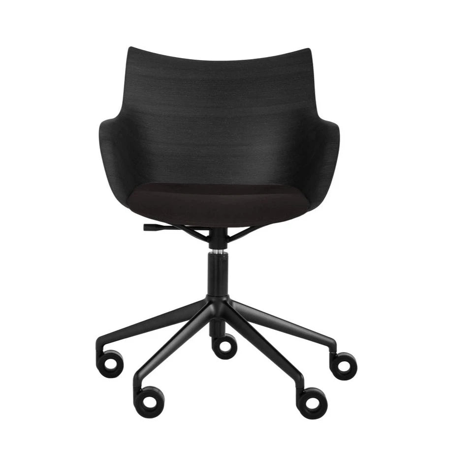 Kartell Q-Wood Office Armchair Soft w Black Casters