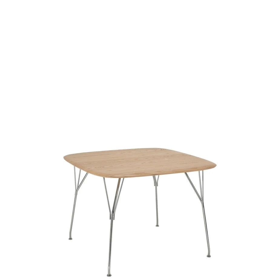 Kartell Viscount of Wood Square Table by Philippe Starck