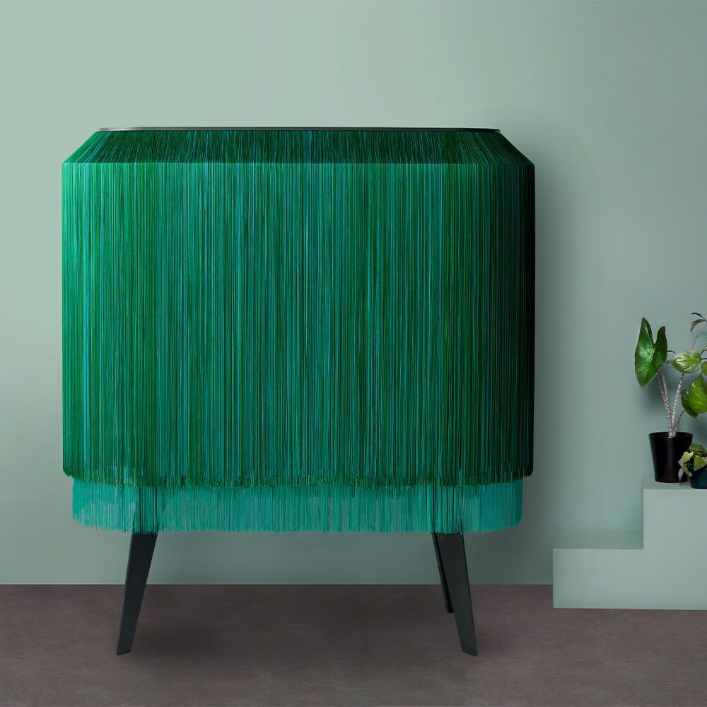 ibride Alpaga Malachite Fringe Cabinet