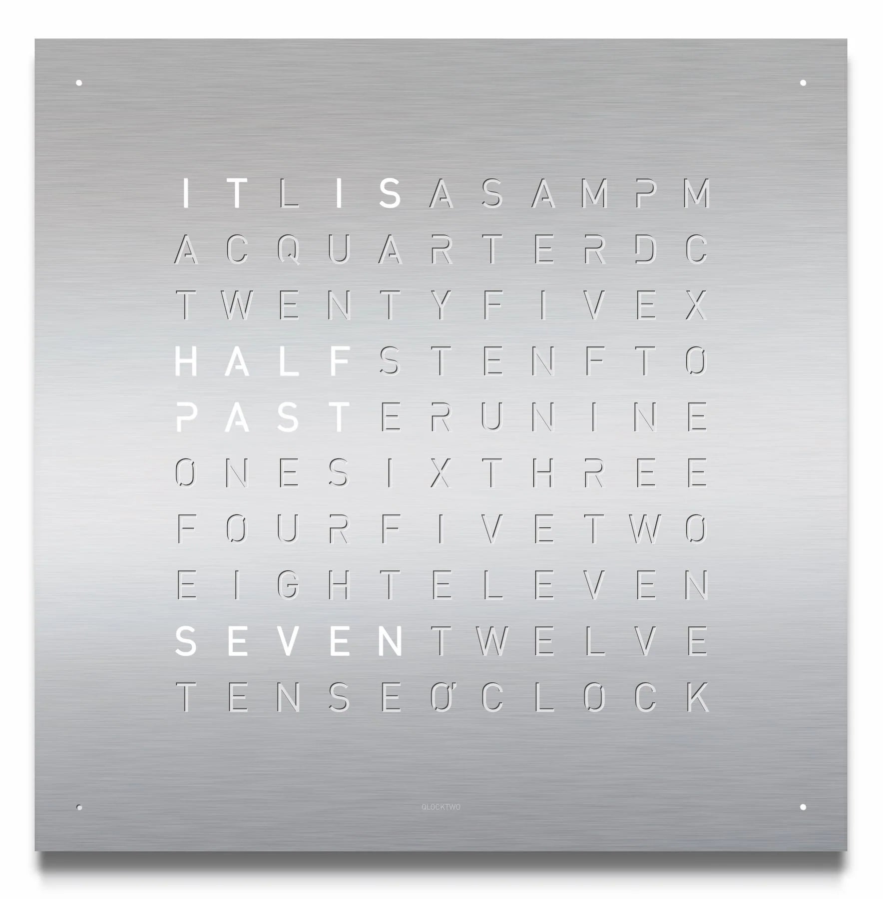 QLOCKTWO Earth 45 Clock STAINLESS STEEL