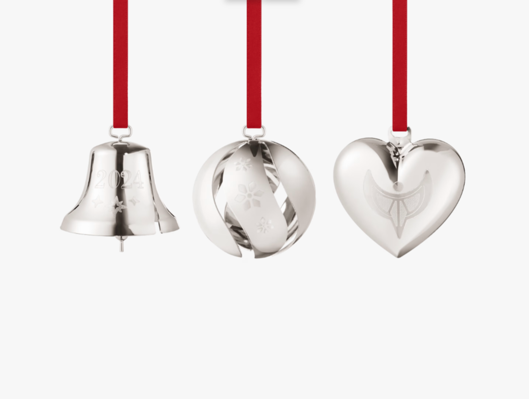 Georg Jensen Christmas Ornament Set Palladium 2024 3pcs