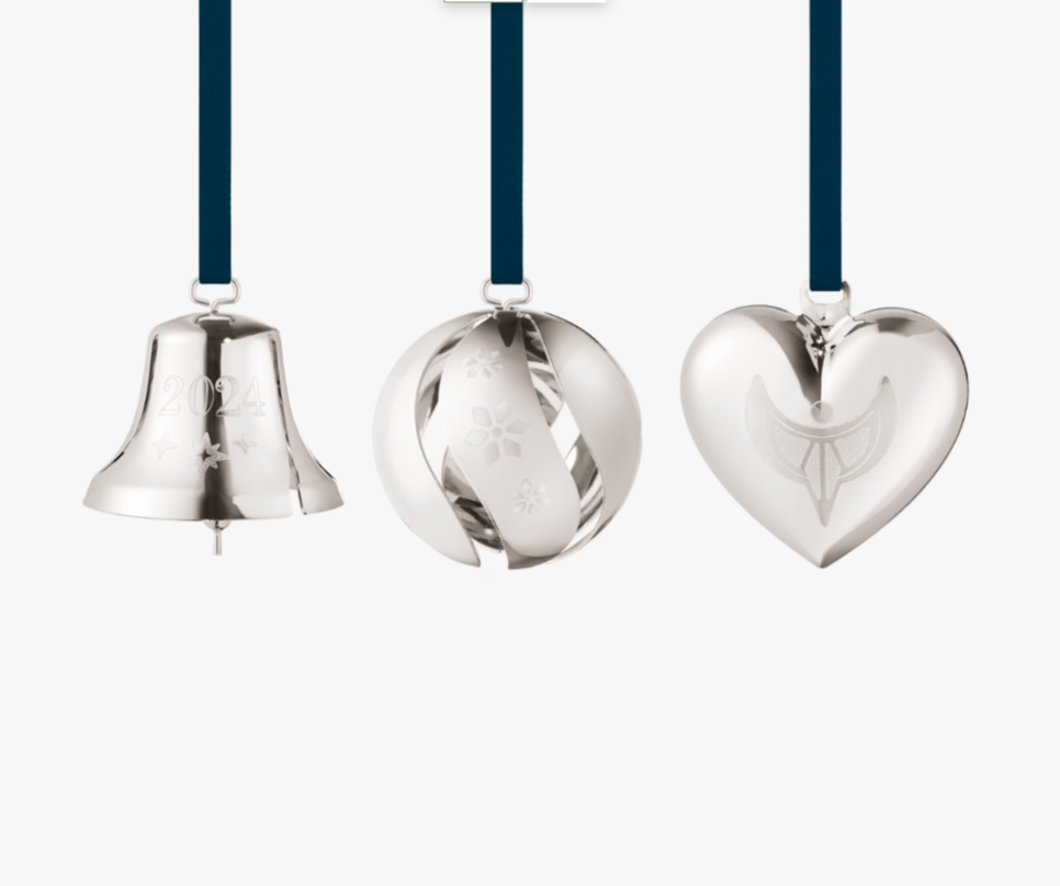 Georg Jensen Christmas Ornament Set Palladium 2024 3pcs