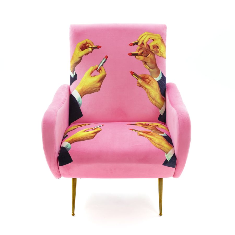 Seletti wears Toiletpaper Armchair Lipsticks Pink