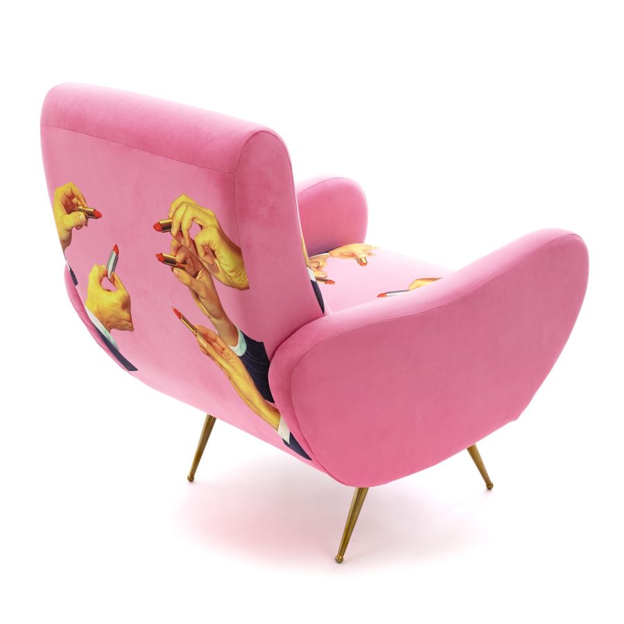 Seletti wears Toiletpaper Armchair Lipsticks Pink